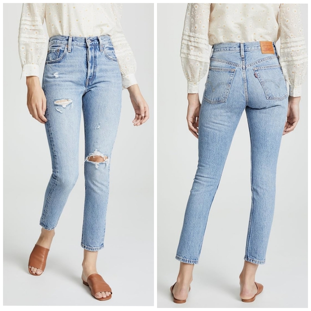 💎NWT Levi's 501 Skinny Distressed Medium Wash Jeans - Picture 16 of 16